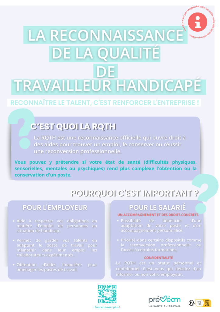 Affiche sur La Reconnaissance de la Qualité de Travailleur Handicapé